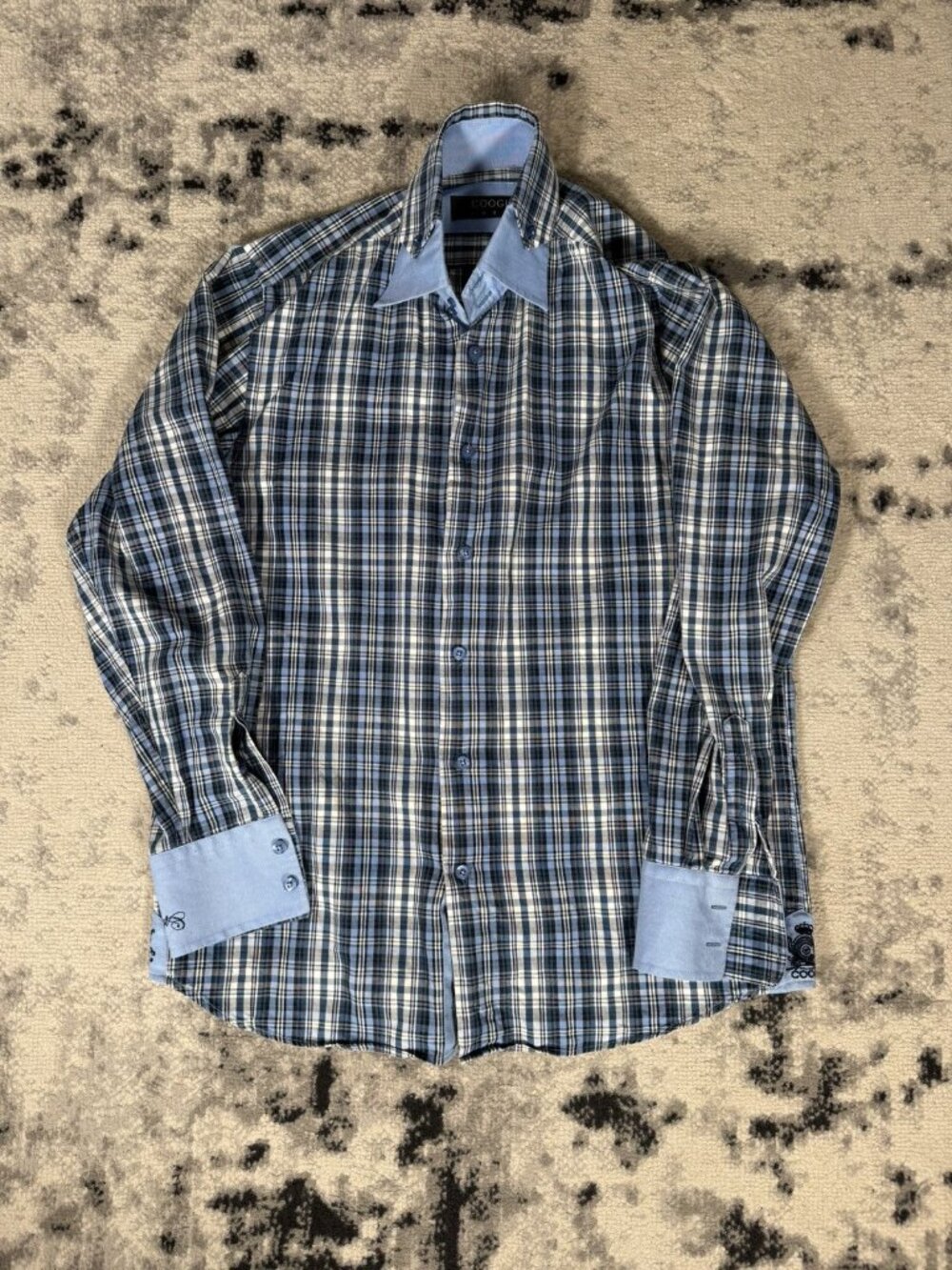 Vintage Coogi Checkered Embroidered Button Up Shirt